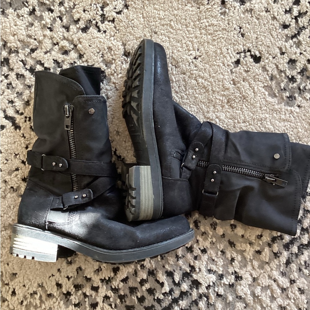 B52 by BullBoxer black moto boots-SZ 9
